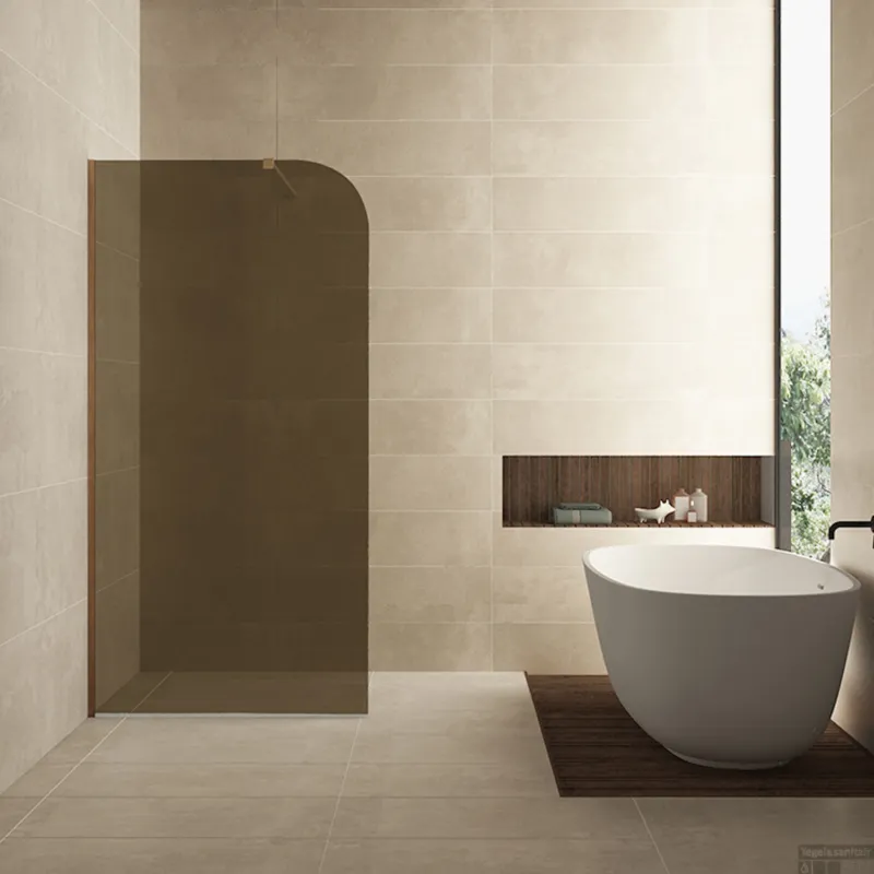 Inloopdouche Wiesbaden Curvea 100x200 cm 8 mm Nano Vintage Brons Glas Weekendaanbieding