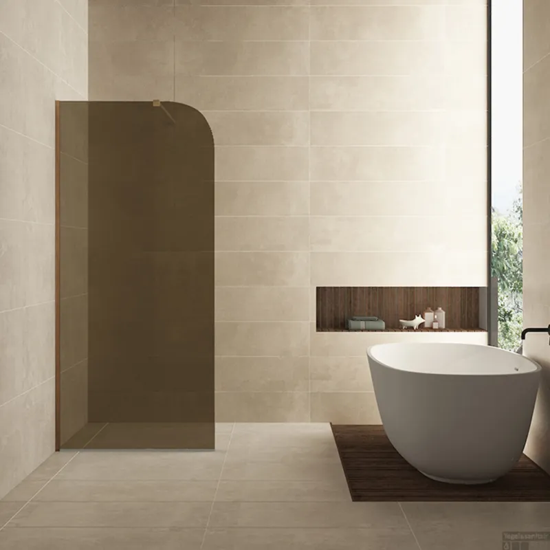Laatste Versie Inloopdouche Wiesbaden Curvea 90x200 cm 8 mm Nano Vintage Brons Glas