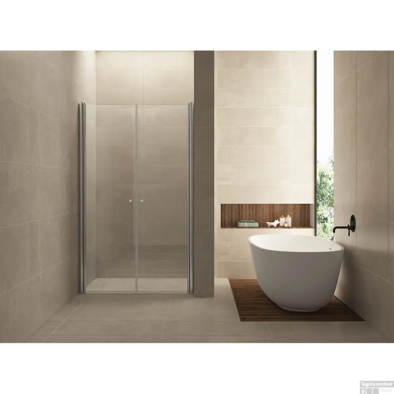 Wiesbaden Douchedeur 2 Pendeldeuren 80x200cm 6mm NANO coating glas Chroom Nisdeur Lage Kosten