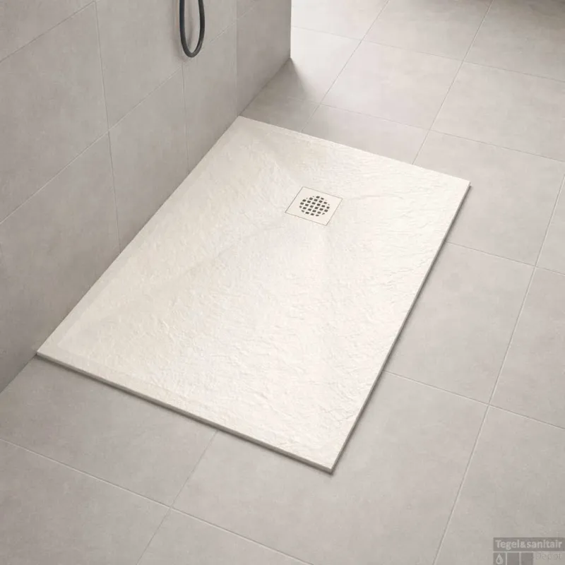 Voordeelprijs Douchebak BWS Stonelle Antislip Composiet 90x120x3 cm Inkortbaar Beige
