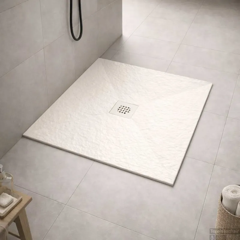 Douchebak BWS Stonelle Antislip Composiet 90x90x3 cm Inkortbaar Beige Dagaanbieding