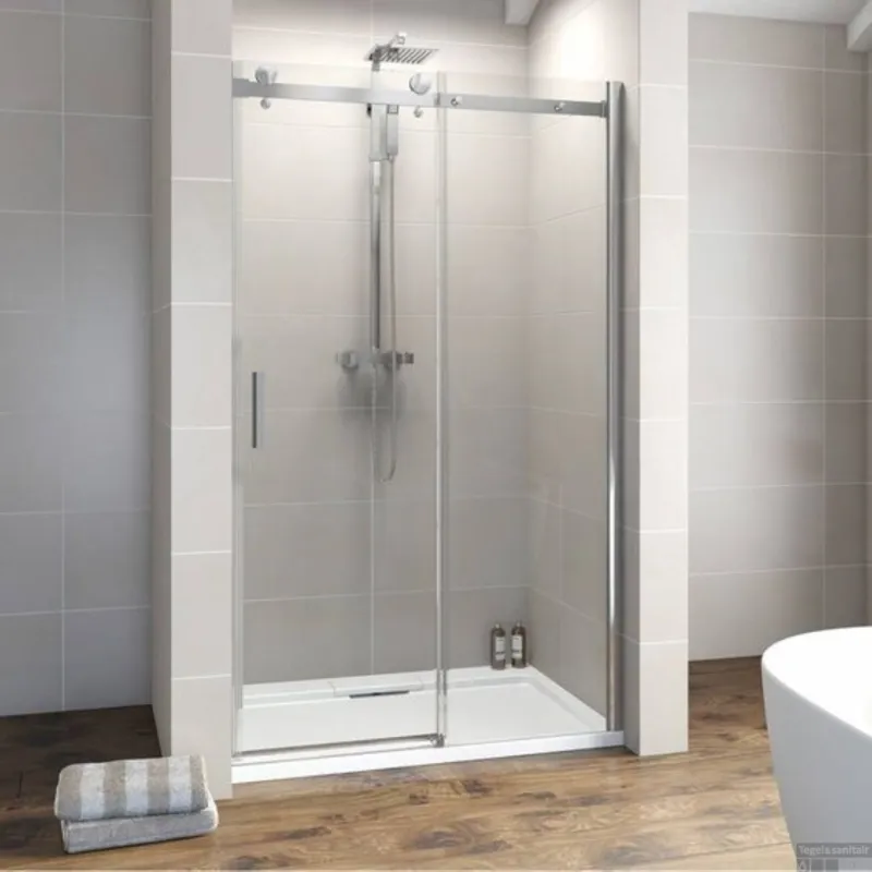 Direct Verzonden BWS Douchedeur Supreme Schuifdeur Verstelbare 90-100cm 8mm Nano coating glas Chroom Nisdeur