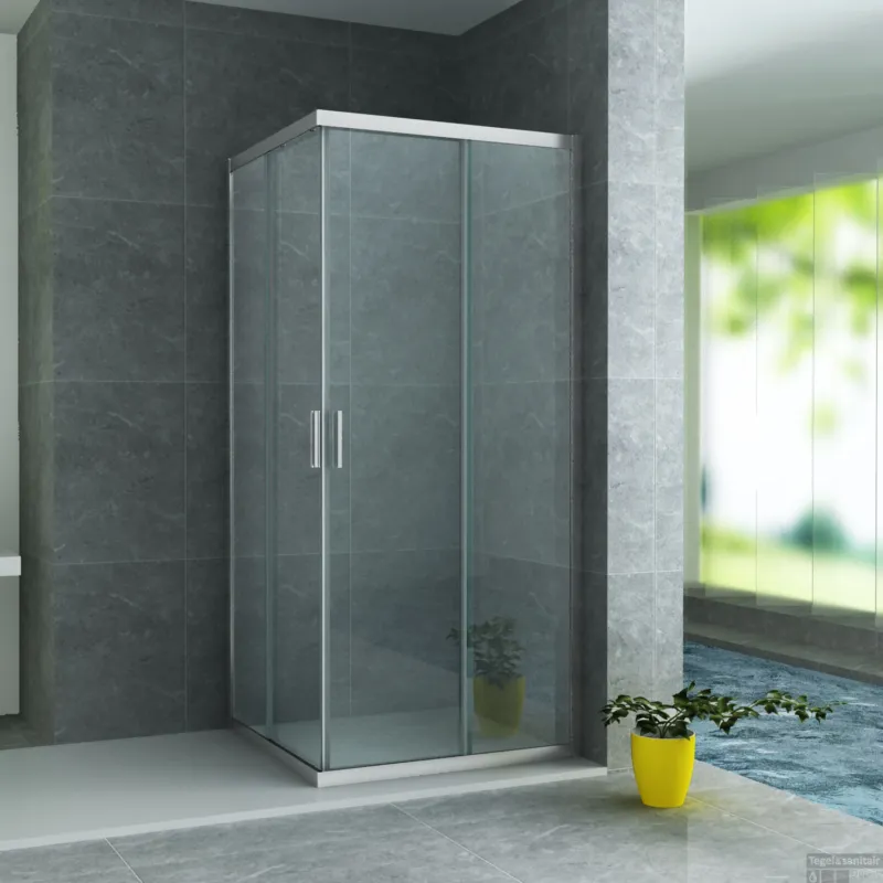 Op = Op BWS Douchecabine Hayes Vierkant 80x80x195cm Chroom Profiel