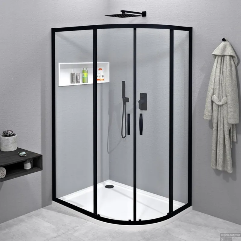 Tijdelijk Beschikbaar Douchecabine Gelco Sigma Simply Black Kwartrond 100x80x190 cm Mat Zwart
