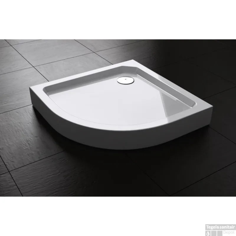 Laatste Kans Douchebak Opbouw Best Design Project Kwartrond 90x90x14 cm Hoogglans Wit