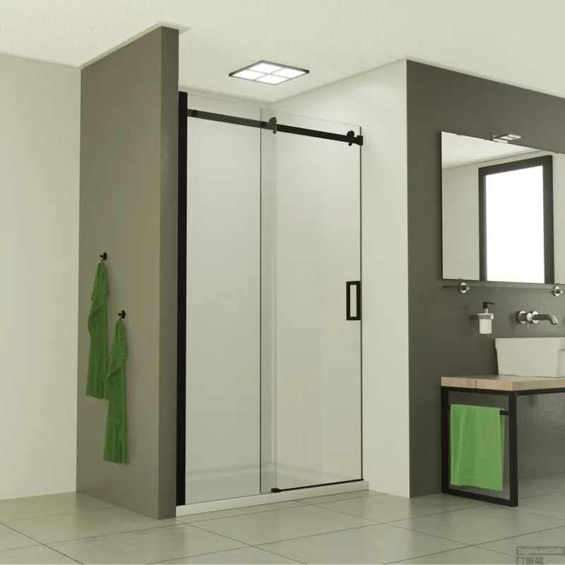Nisdeur BWS Subliem 8mm Schuifdeur 100-110cm Zwart Koop Vandaag