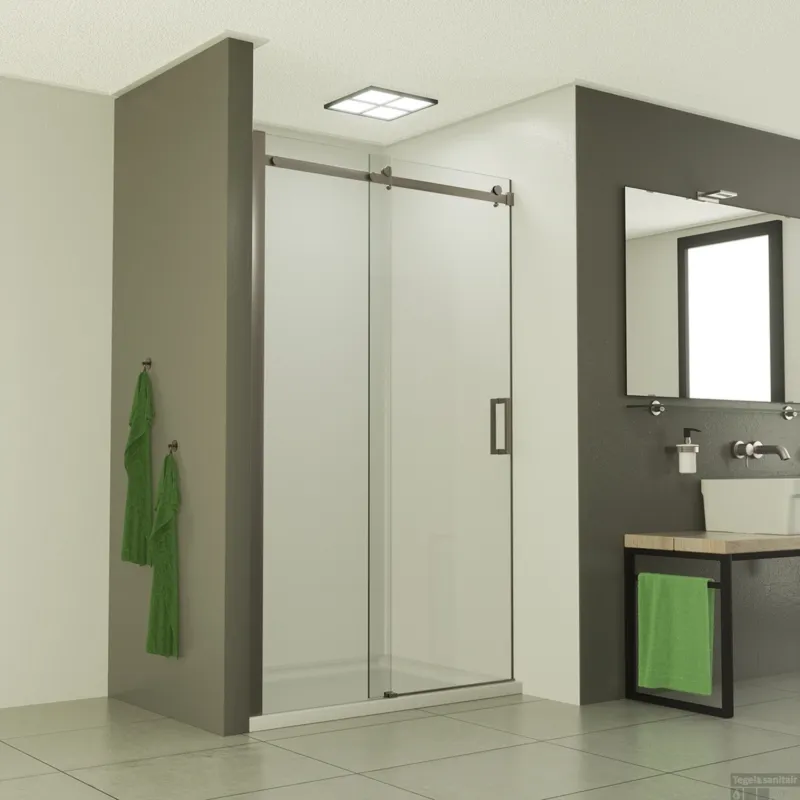 Nisdeur BWS Subliem 8mm Schuifdeur 90-100cm RVS Premium