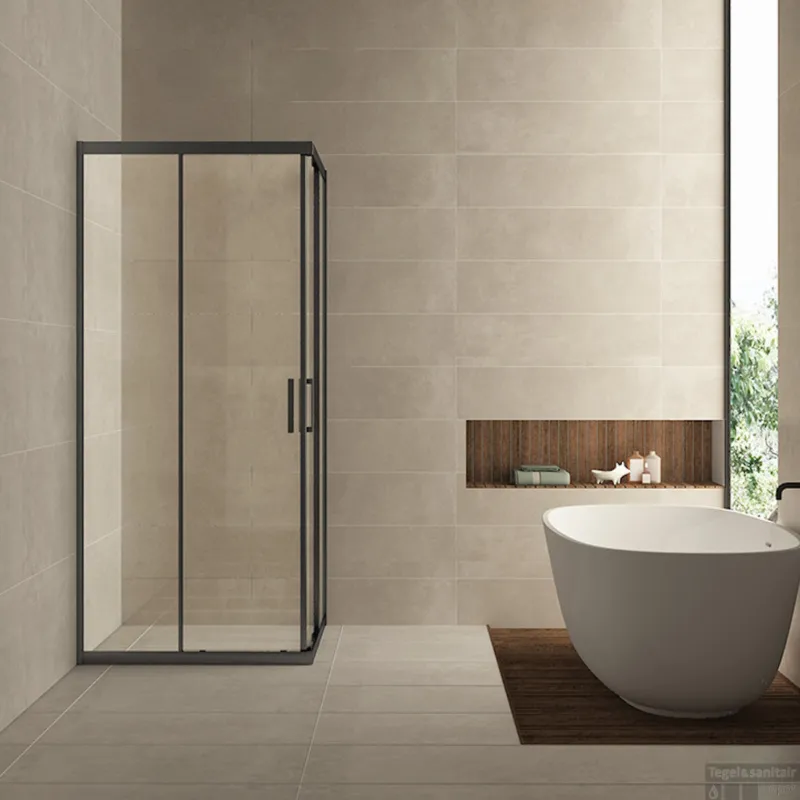 Wiesbaden Douchecabine Skyline Hoekinstap 100x100x200cm 8mm Helder Glas NANO Coating Mat Zwart Uitverkoop