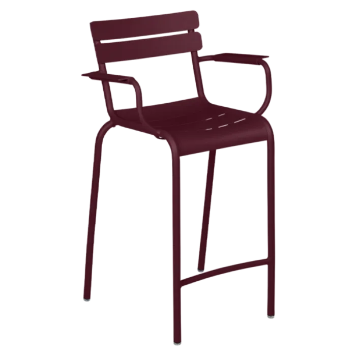 Weekendaanbieding Fermob Luxembourg barkruk met armleuning-Black Cherry