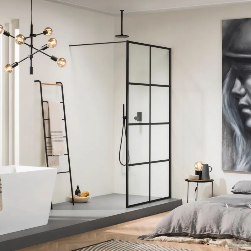 Alleen Vandaag Sealskin Douchewand SOHO A3 8mm Helderglas Raster Inloopdouche (Alle maten)