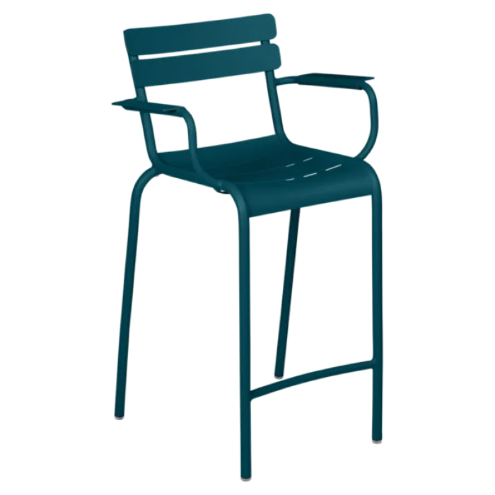 Fermob Luxembourg barkruk met armleuning-Acapulco Blue Flitsaanbieding