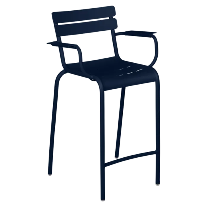 Dagaanbieding Fermob Luxembourg barkruk met armleuning-Deep Blue