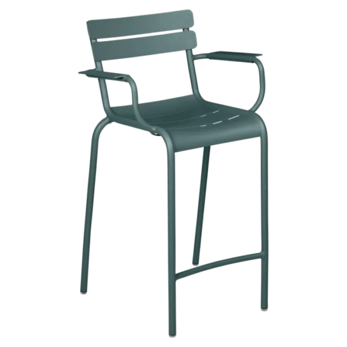 Hete Deal Fermob Luxembourg barkruk met armleuning-Storm Grey