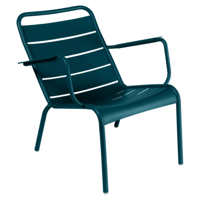Fermob Luxembourg Lounge Low fauteuil met armleuning-Acapulco Blue Korting