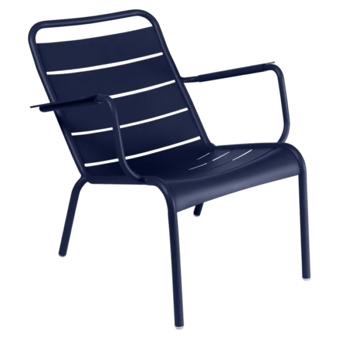 Fermob Luxembourg Lounge Low fauteuil met armleuning-Deep Blue Gratis Retour