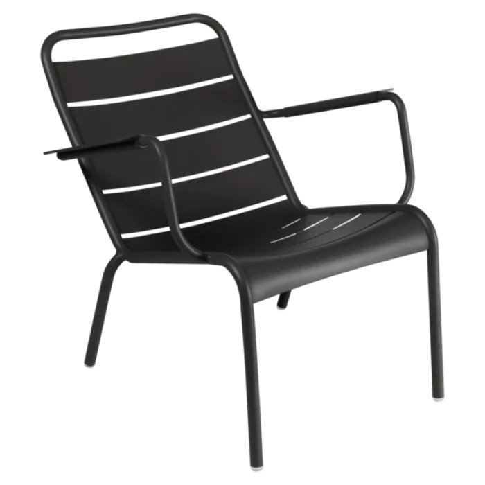 Weekendaanbieding Fermob Luxembourg Lounge Low fauteuil met armleuning-Liquorice