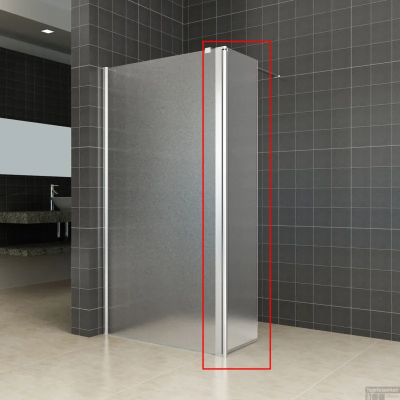 Bestseller Zijwand Wiesbaden voor Inloopdouche met Links Scharnierend Profiel 35x200 cm 10 mm NANO Geheel Mat Glas