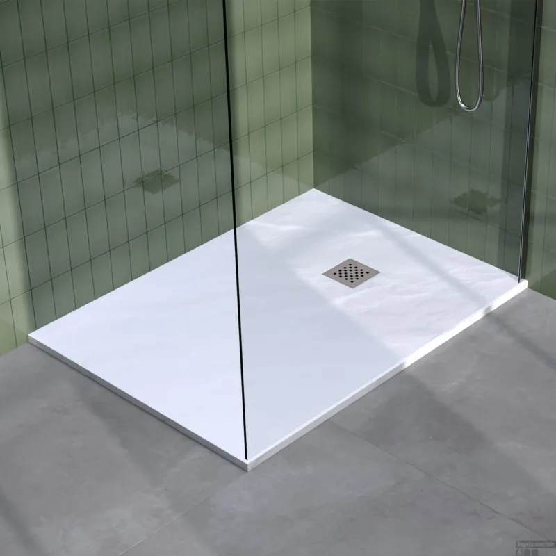Rechtstreeks Van De Fabrikant BRAUER Douchebak Asteroid 100x120 incl. antislip en antibacterieel mineraalmarmer mat wit