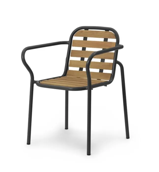 Direct Beschikbaar Normann Copgenhagen Vig stoel met hout en armleuning-Black