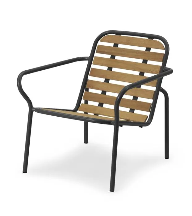 Gecertificeerd Normann Copenhagen Vig lounge stoel met hout-Dark green