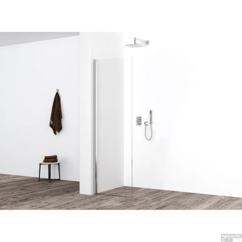 BWS Eco Zijwand met Muurprofiel 40x200cm NANO Coating 8mm Snelle Levering