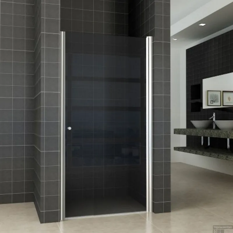 Beperkt Aanbod Nisdeur Wiesbaden met profiel Rookglas 8mm Nano coating 202cm hoog (verkrijgbaar in 80, 90 of 100cm)