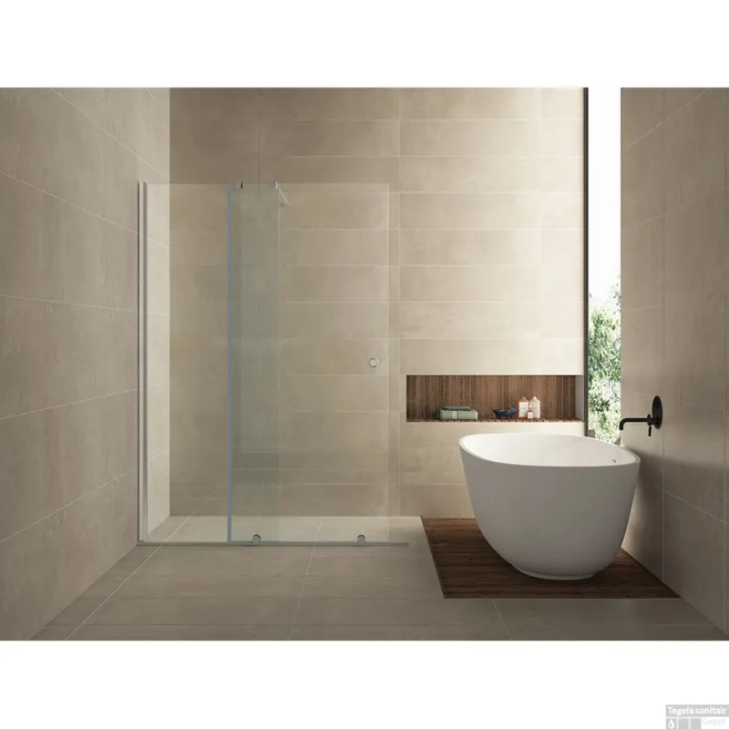 Schuifbare Verleng Inloopdouche Wiesbaden 100x200 cm op Rail 10mm NANO Glas Snelle Levering