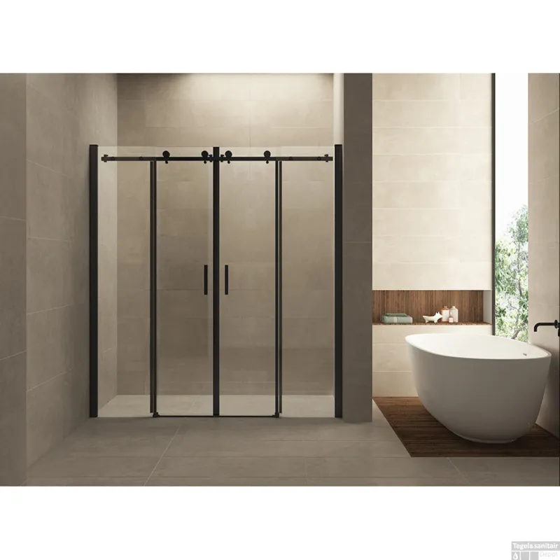 Nisdeur BWS Schuifbaar 4-Delig 180x200 cm Mat Zwart Betaalbaar