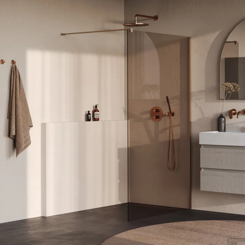 BRAUER Oblivion inloopdouche brons glas 120x200 incl. glascoating PVD koper geborsteld Meest Verkocht