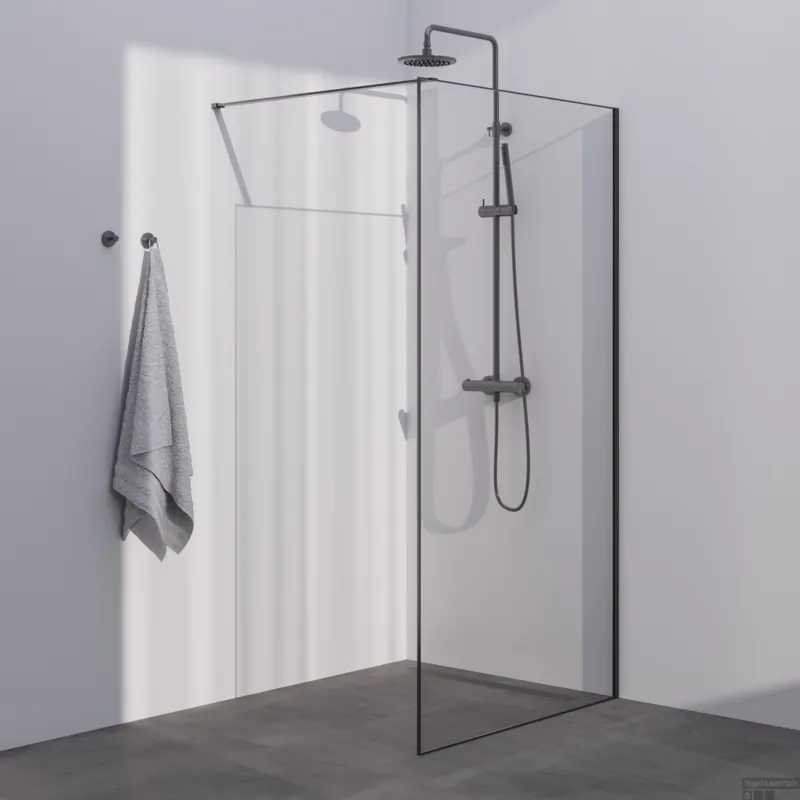 Must-Have BRAUER Season inloopdouche model D helder glas 90x200 incl. glascoating Season-Gunmetal