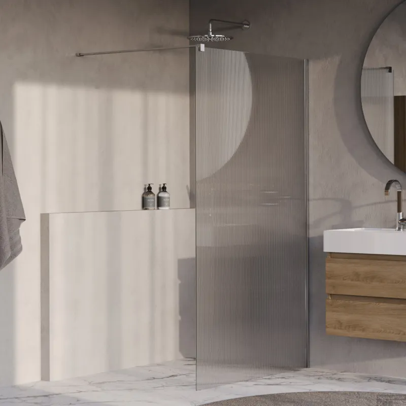 BRAUER Oblivion Flow inloopdouche helder ribbelglas 120x200 incl. glascoating chroom Snelle Levering