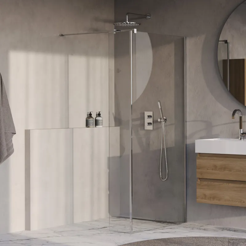 Exclusieve Aanbieding BRAUER Oblivion inloopdouche helder glas 90x200 met zijwand 40 incl. glascoating chroom