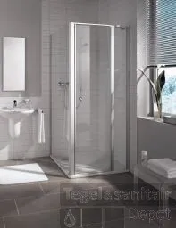 Hete Deal Kermi Ibiza Draaideur 100x200 Segment/scharnier Rechts Matzilver-clean Glas