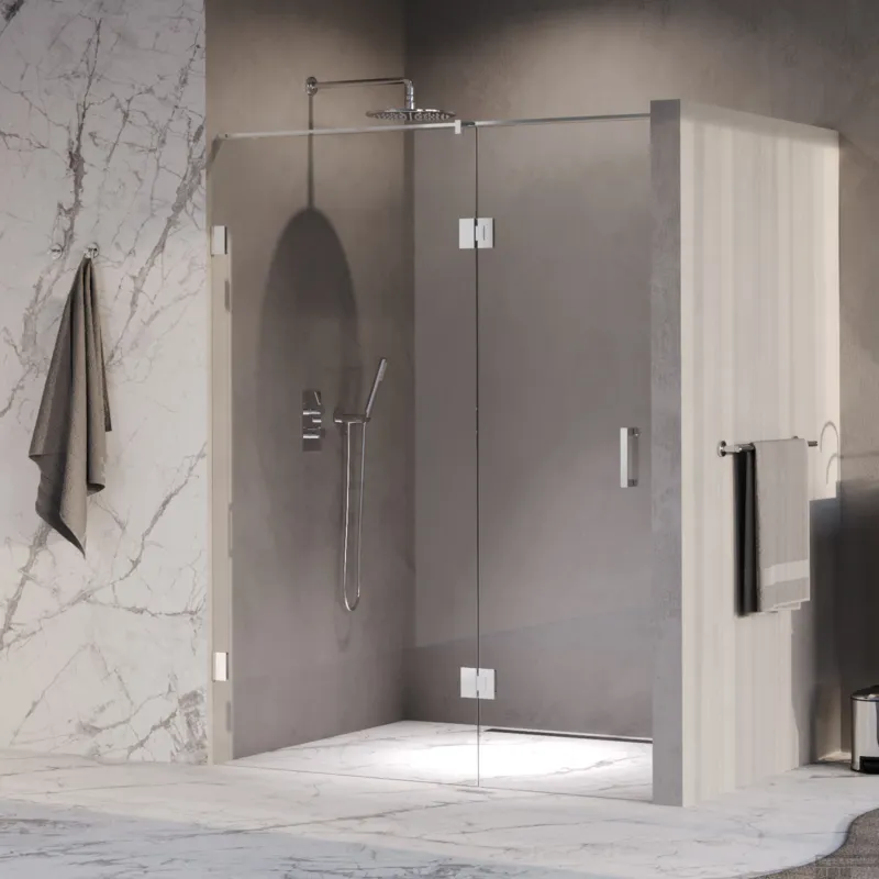 BRAUER Void nisdeur 2-delig helder glas 150x200 omkeerbaar met draaideur 70 aan glas incl. glascoating chroom Lage Kosten