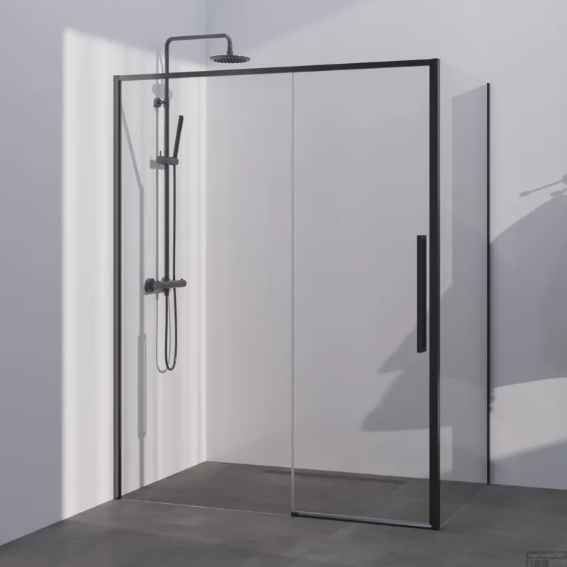 Laatste Versie BRAUER Season douchecabine model B met schuifdeur helder glas 160x90x200 omkeerbaar incl. glascoating Season-Gunmetal