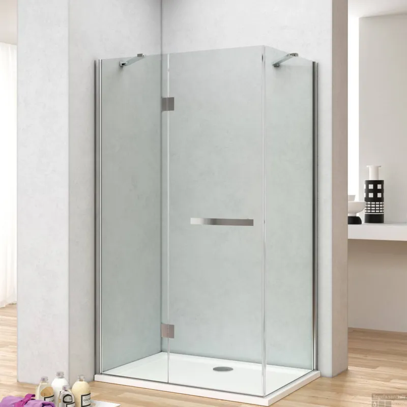 Douchecabine Lacus Capraia 140 cm Klapdeur 8mm Helder Nanoglas Premium