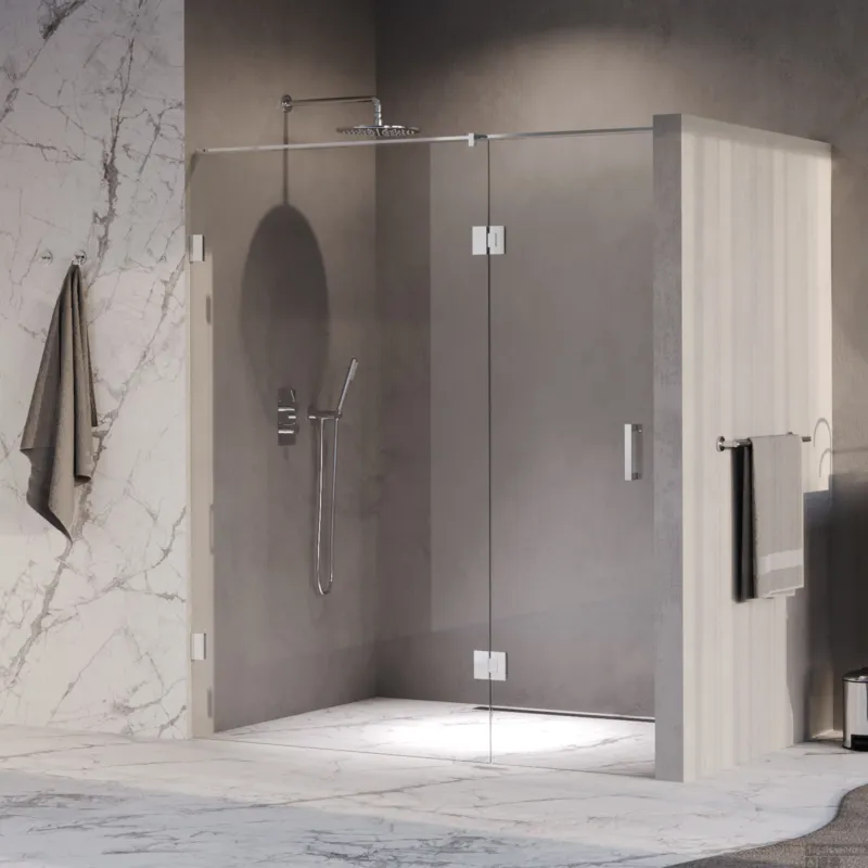 BRAUER Void nisdeur 2-delig helder glas 170x200 omkeerbaar met draaideur 70 aan glas incl. glascoating chroom Lage Prijs