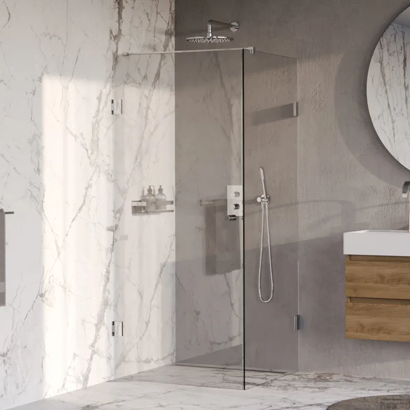 BRAUER Void Carving douchecabine met draaideur helder glas 80x80x200 incl. glascoating chroom Premium