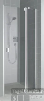 Alleen Vandaag Kermi Raya Draaideur 100x200 Vast Segment Rechts Op Douchebak Matzilver-clean Glas