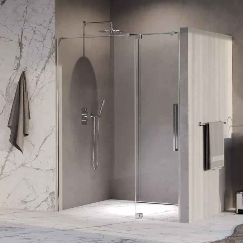 BRAUER Stellar nisdeur 2-delig draaiend helder glas 160x200 omkeerbaar incl. glascoating chroom Finale Uitverkoop