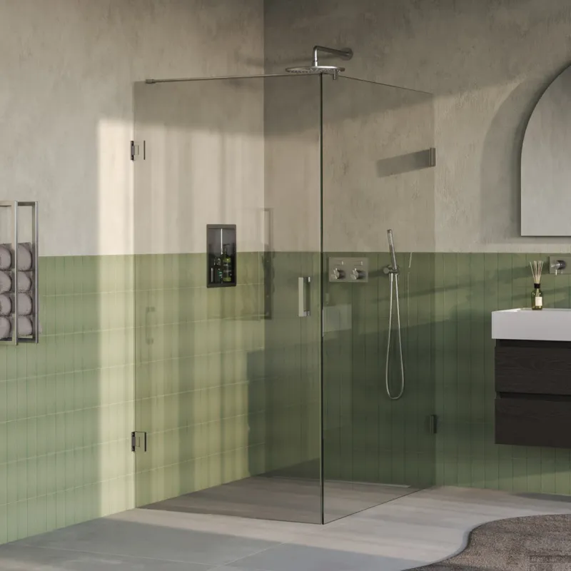 Veilige Betaling BRAUER Void douchecabine met draaideur helder glas 90x140x200 incl. glascoating PVD RVS-kleurig geborsteld