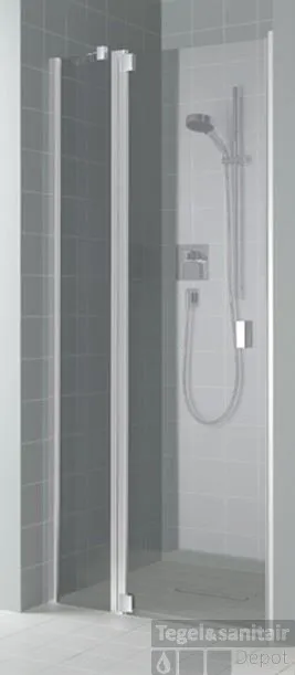 Aanbieding Kermi Raya Draaideur 100x200 Vast Segment Links Op Douchevloe Zilver Glans-helder Clean