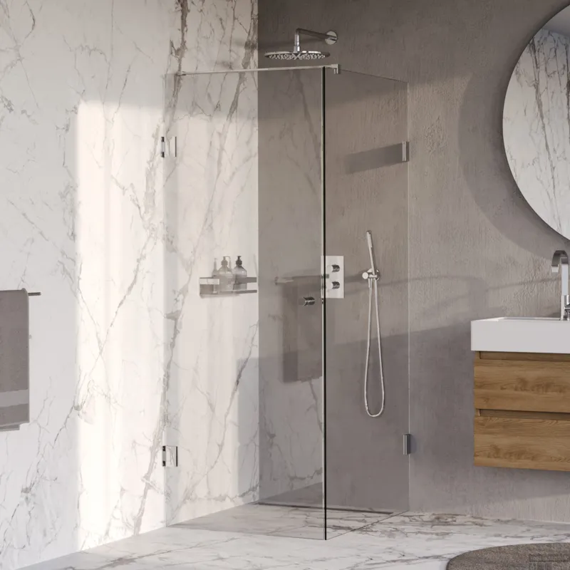 Hete Deal BRAUER Void Carving douchecabine met draaideur helder glas 90x100x200 incl. glascoating chroom