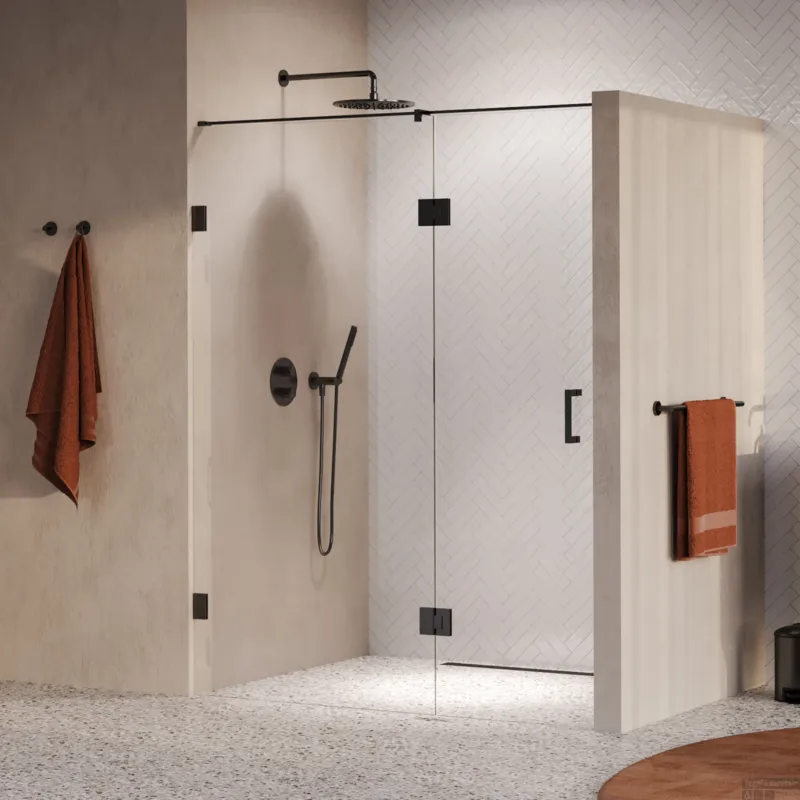 Betaalbaar BRAUER Void nisdeur 2-delig helder glas 150x200 omkeerbaar met draaideur 70 aan glas incl. glascoating PVD gunmetal
