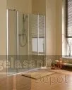 Kermi Atea 2-dlg.draaideur 140x200 Vast Segment Links+rechts Zilver Glans-helder Glas Gereduceerde Prijs