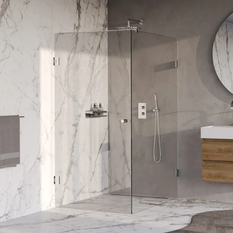 BRAUER Void Carving douchecabine met draaideur helder glas 100x140x200 incl. glascoating chroom Bestseller
