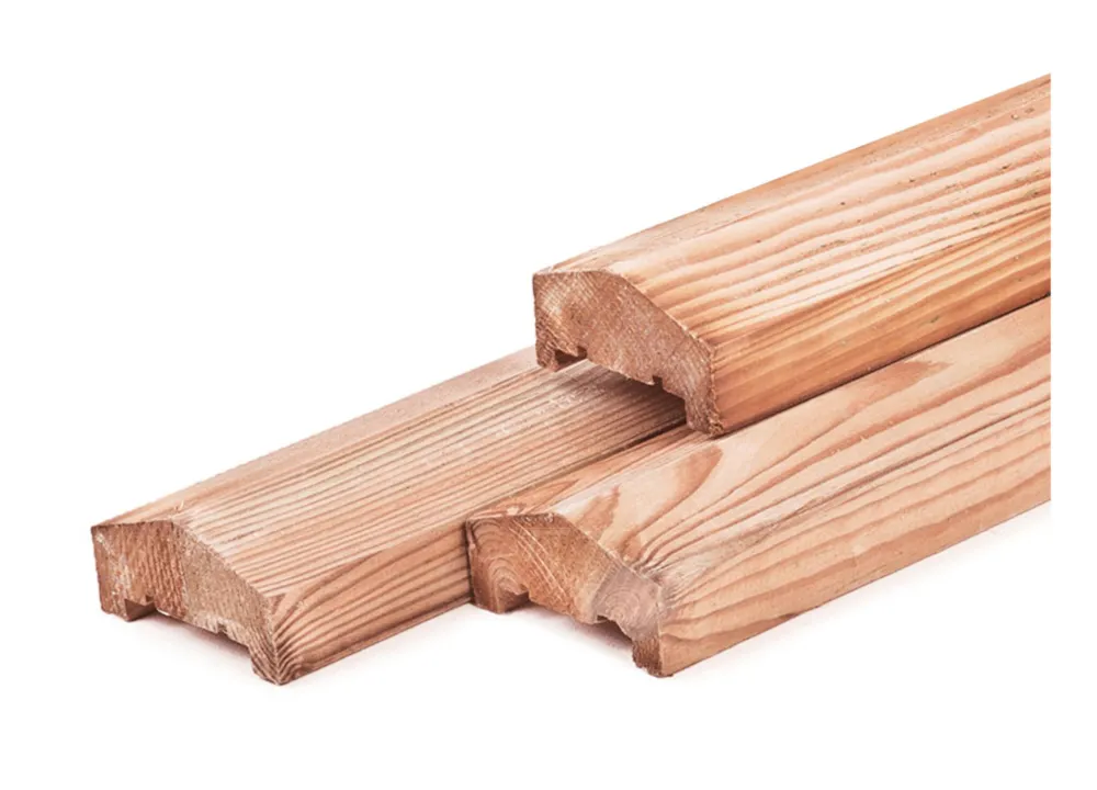 Afdeklat / Afdekregel Douglas Hout Piramide voor Rechte Schermen - Afdeklat Douglas Hout 180cm Hoge Kwaliteit