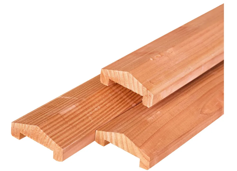 Weekendaanbieding Afdeklat / afdekregel Piramide Red Class Wood (3-planks tussenruimte) - Afdeklat Piramide Red Class Wood 180cm