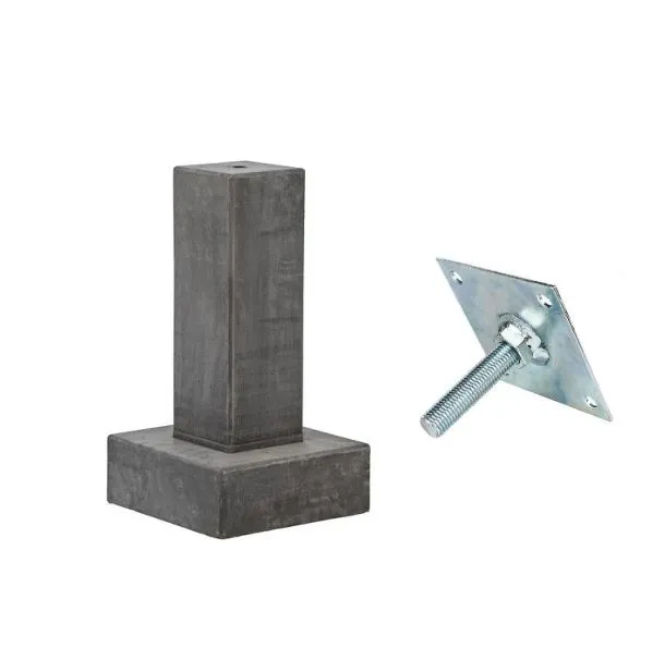 Beton blokpoer antraciet (28x28)>(14x14)x50 cm - Beton blokpoer antraciet Premium