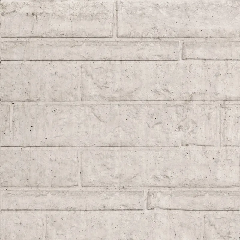 Lage Prijs Beton Schutting onderplaat rotsmotief lichtgrijs - H36x D3.5x L184cm